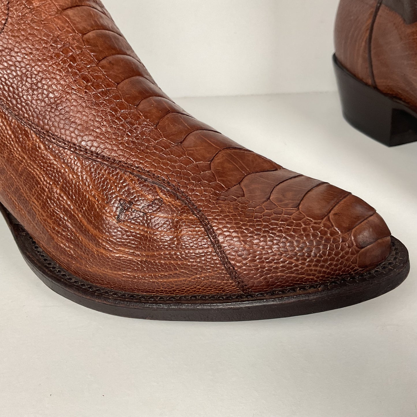 Vintage Panhandle Slim Ostrich Leg Cowboy Boots | Exotic | Brown | Men’s 8 D