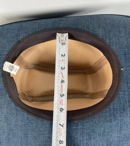 Vintage Blue Denim Cowboy Hat Large USA Union Made Brass Horse Accent