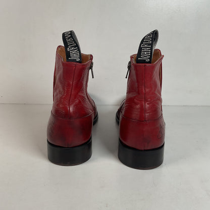 John Fluevog Twin Turbine Zipper Boot | Red Spat | Men’s 10