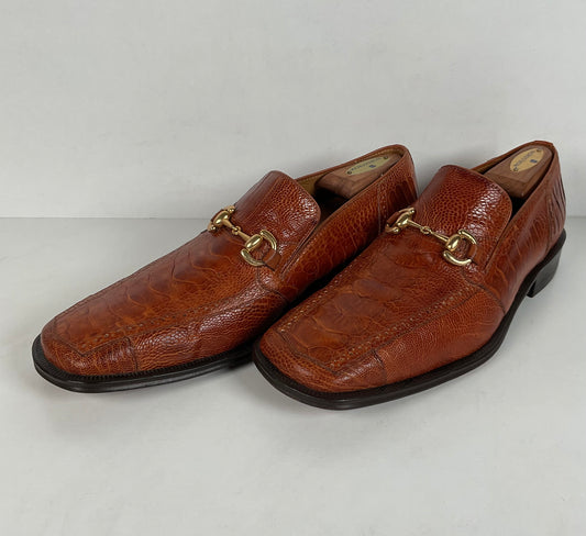 David Eden Ostrich Leg Loafers | Horse Bit | Exotic | Men’s 10