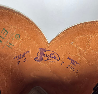 Vintage Justin Pee Wee Cowboy Boots | 1960s | Fort Worth Label | Men’s 9 C