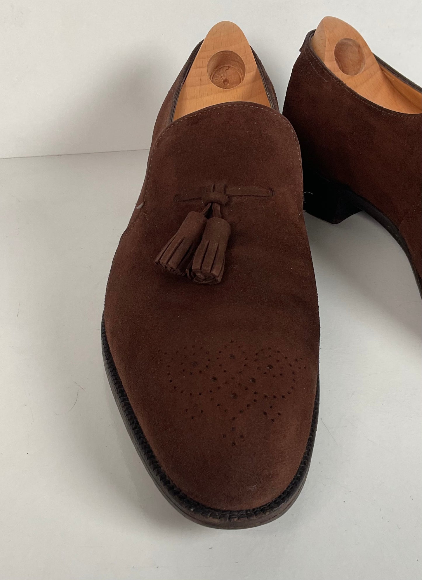 John Lobb Suede Tassel Loafers | Madison | UK 7.5 E | US 8.5 D