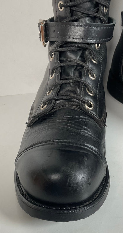 Vintage Harley Davidson Tall Lace Up Boots | USA Made | Men’s 8 | Women’s 9