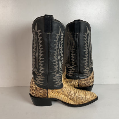 Cowtown Belly Cut Rattlesnake Cowboy Boots 10 D Snakeskin USA Made