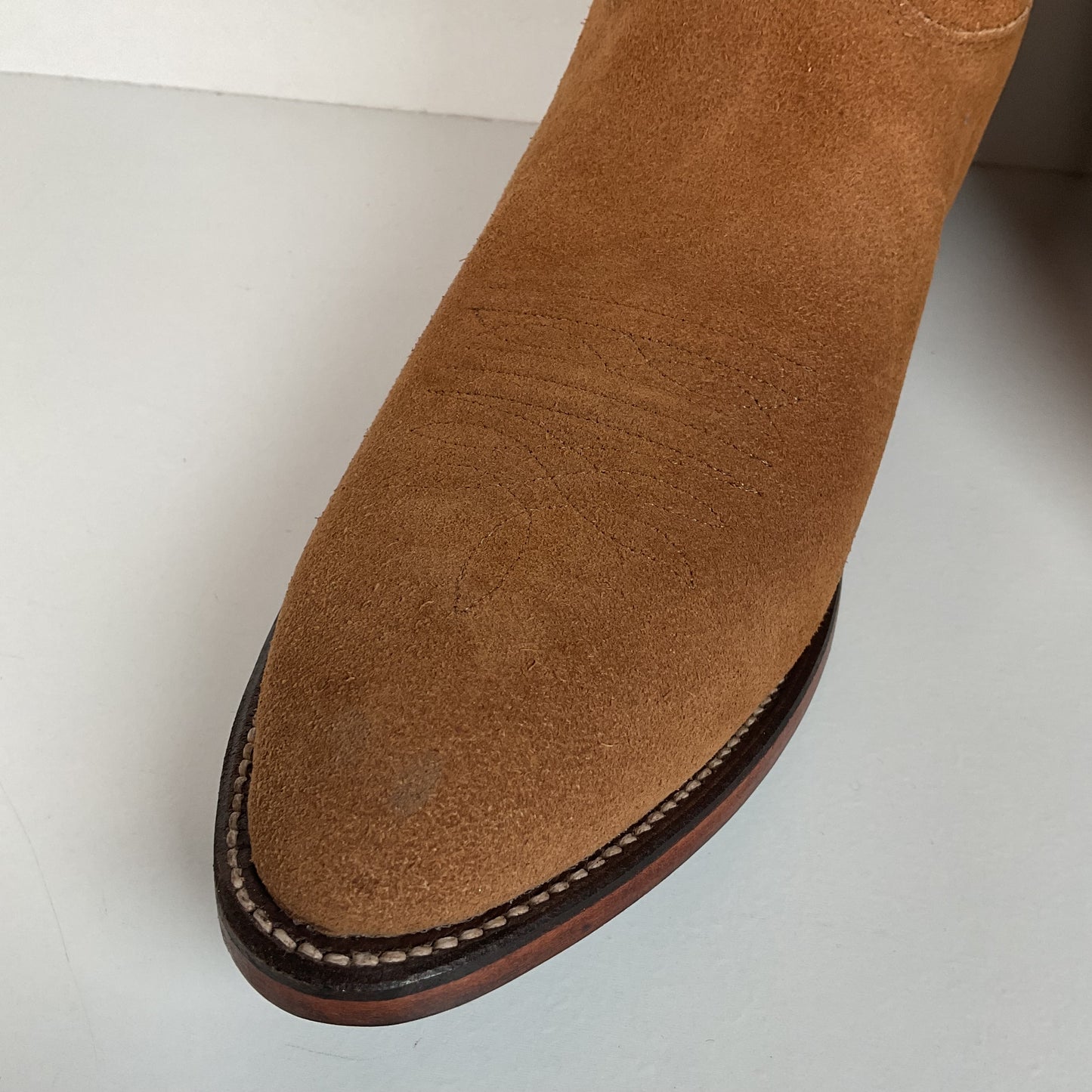 Vintage Nocona Suede Rough Out Cowboy Boots | Extra Narrow | Men’s 11.5 A