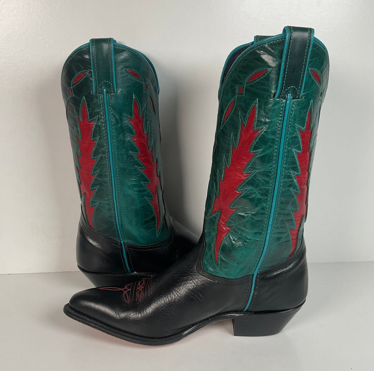 Vintage Dan Post for Code West Cowgirl Boots | Tooled Inlays | Women’s 9 M