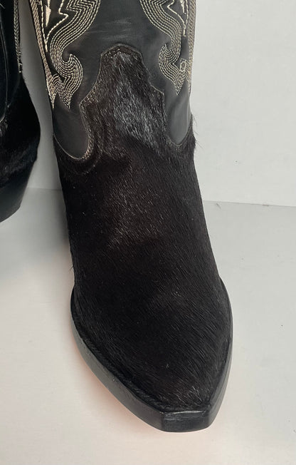 Pony Hair on Cowhide Cowgirl Boots | Black | Women’s 7.5
