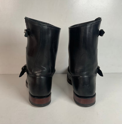 Frye John Addison Engineer Boots 11.5 M USA Made Black Calf