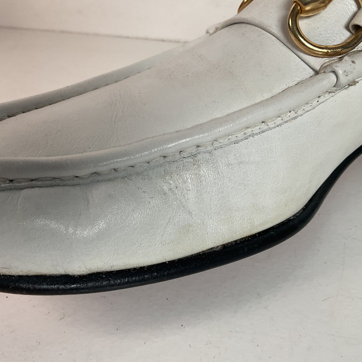 Vintage Johnston Murphy Aristocraft White Moccasin Loafers 10.5 Narrow USA Made