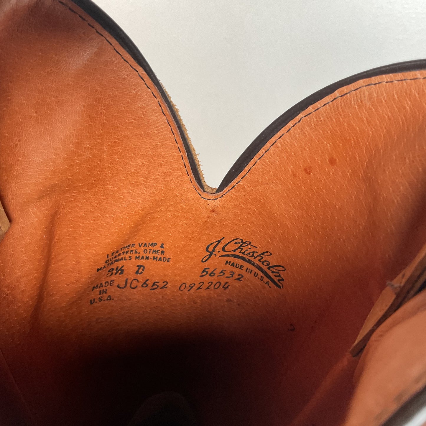 Vintage J. Chisholm Cowboy Boots | Tooled Inlays | USA Made | Men’s 8.5 D