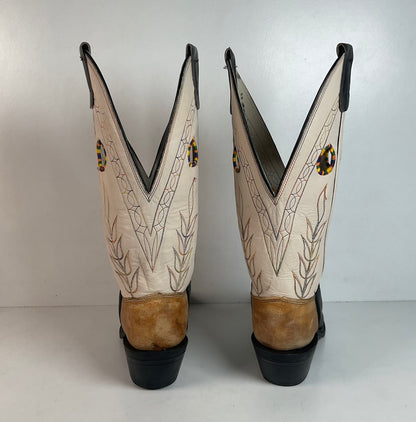 Olathe Rough Stock Cowboy Boots 10 D Black Mule Skin USA Made