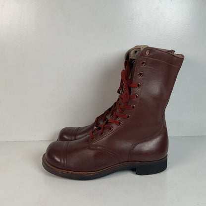 Vintage Vietnam War Brown Jump Boots 11 N (Narrow) Cap Toe Paratrooper
