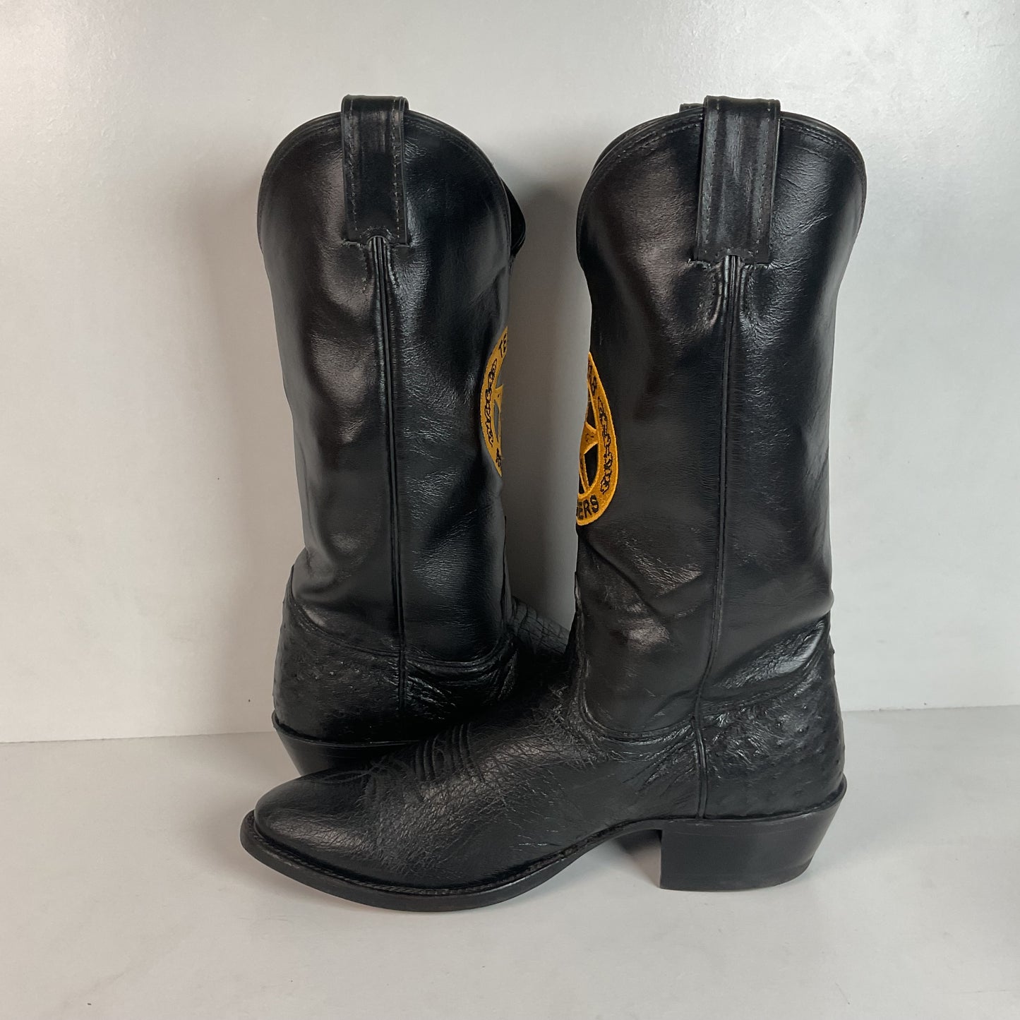 Justin Texas Rangers Cowboy Boots 9.5 D Exotic Smooth Ostrich