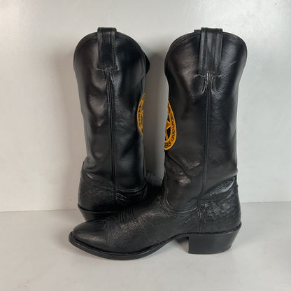 Justin Texas Rangers Cowboy Boots 9.5 D Exotic Smooth Ostrich