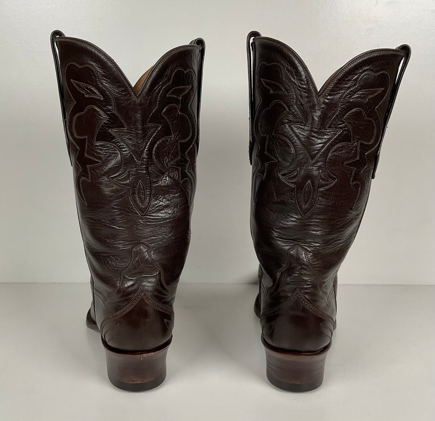 J.B. Hill for M.L. Leddy | Calfskin Cowgirl Boots | Dark Brown | Women’s 7 B