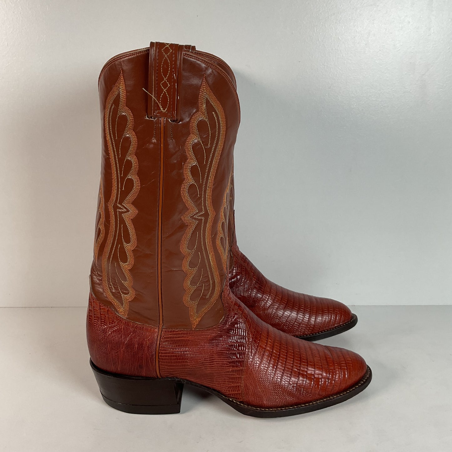 Vintage Tony Lama Teju Lizard Cowboy Boots | Gold Label | Men’s 11 D