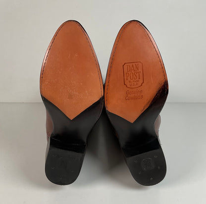 Vintage Dan Post Cowhide Cowboy Boots | USA Made | Men’s 8.5 D