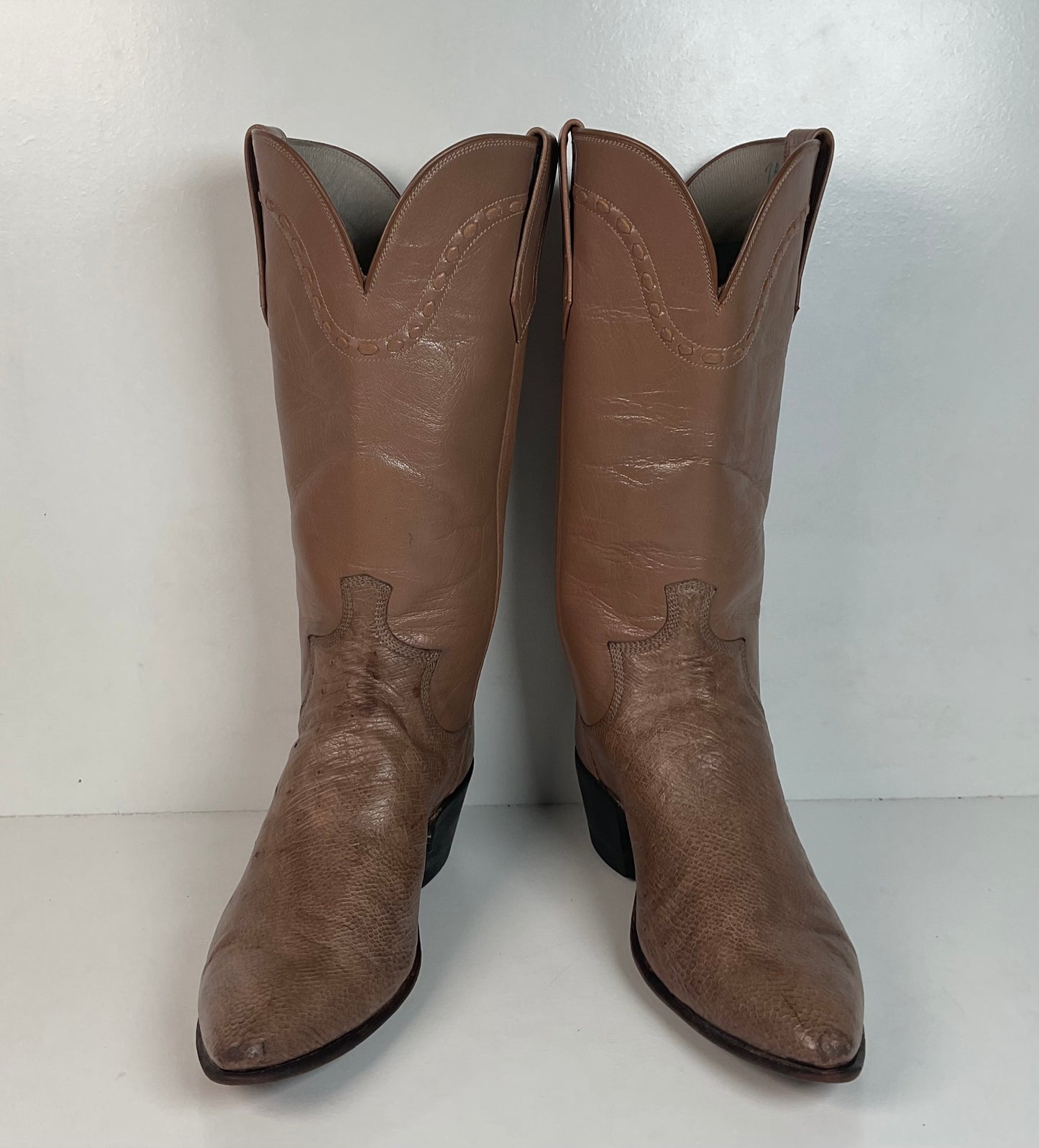 Women’s Paul Bond Smooth Ostrich Cowgirl Boots 7 A Custom Exotic