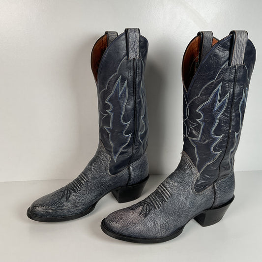 Vintage Sanders Cowboy Boots | Exotic Shark Skin | Extra Narrow | Men’s 11.5 A