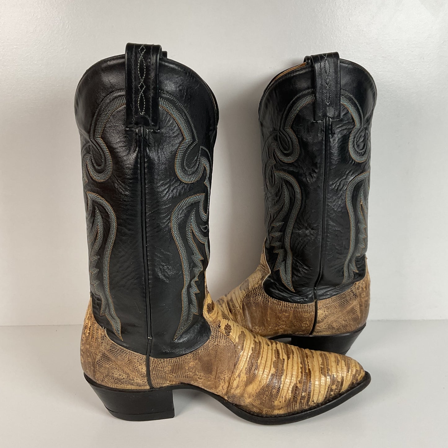 Vintage Tony Lama Cowboy Boots | Natural Teju Lizard | USA Made | Men’s 9 D