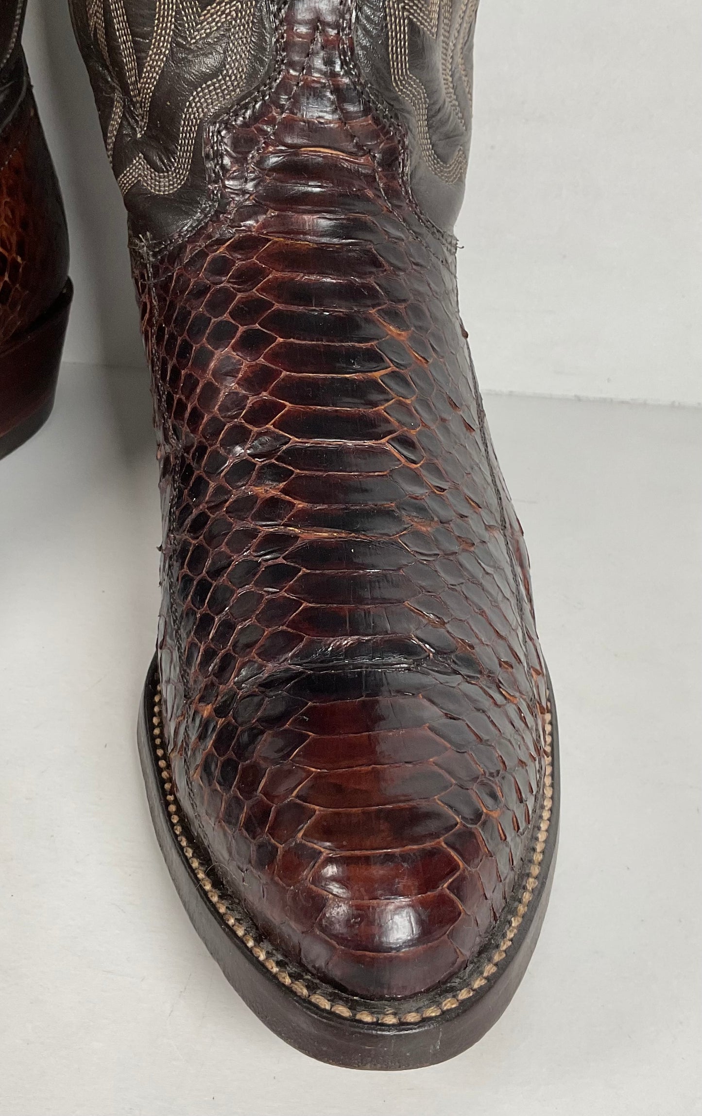 Texas Imperial Python Snakeskin Cowboy Boots | USA Made | Men’s 9.5 D