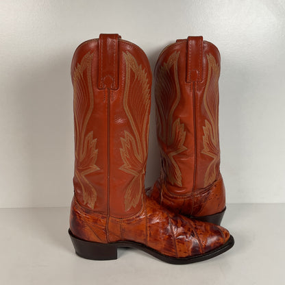 Vintage J. Chisholm Eel Skin Cowboy Boots | Exotic | USA Made | Men’s 8.5 D