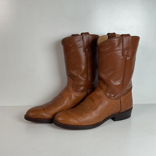 Vintage J. Chisholm Bullhide Roper Boots 9 D USA Made Original Box