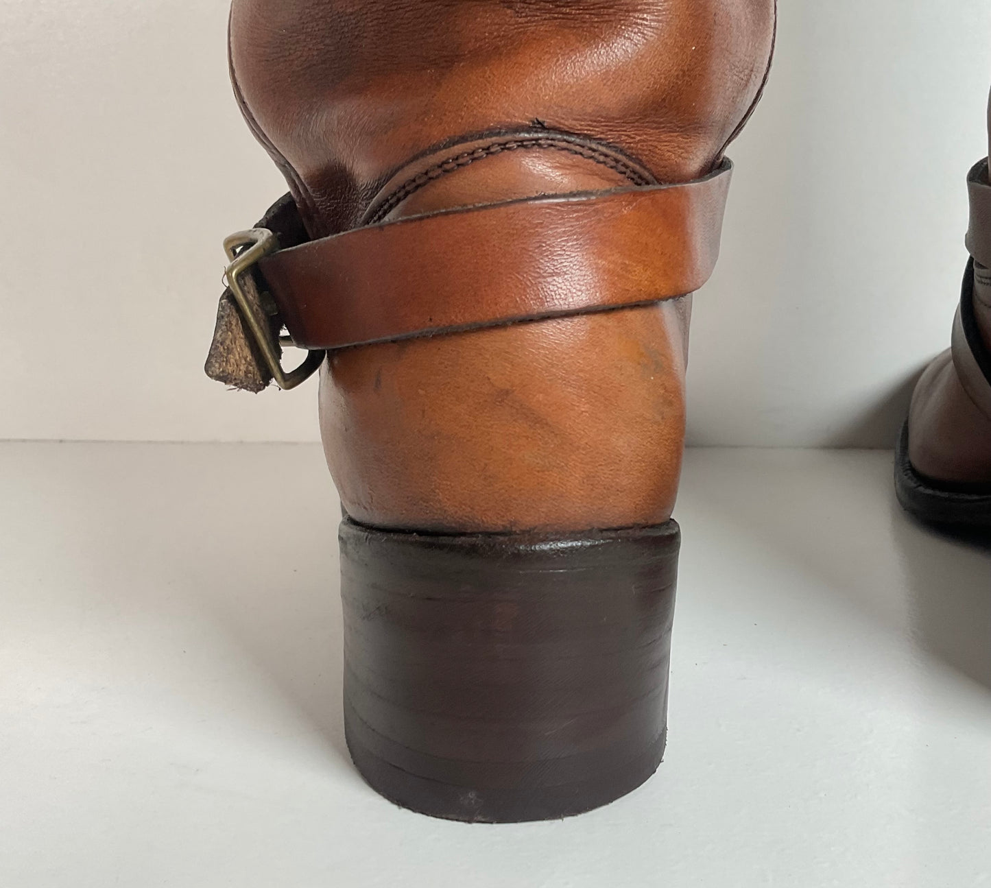 Vintage Frye Black Label | Harness Tanker Boots | Women’s 8 B