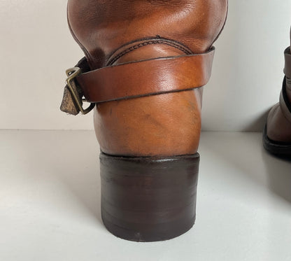 Vintage Frye Black Label | Harness Tanker Boots | Women’s 8 B