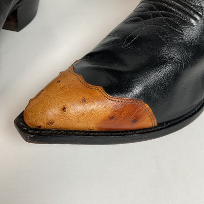 Vintage Nocona Wingtip Cowboy Boots | Exotic Ostrich Quill | Men’s 11 D