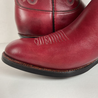 Vintage Lucchese San Antonio Cowboy Boots | Burgundy | Men’s 9 D