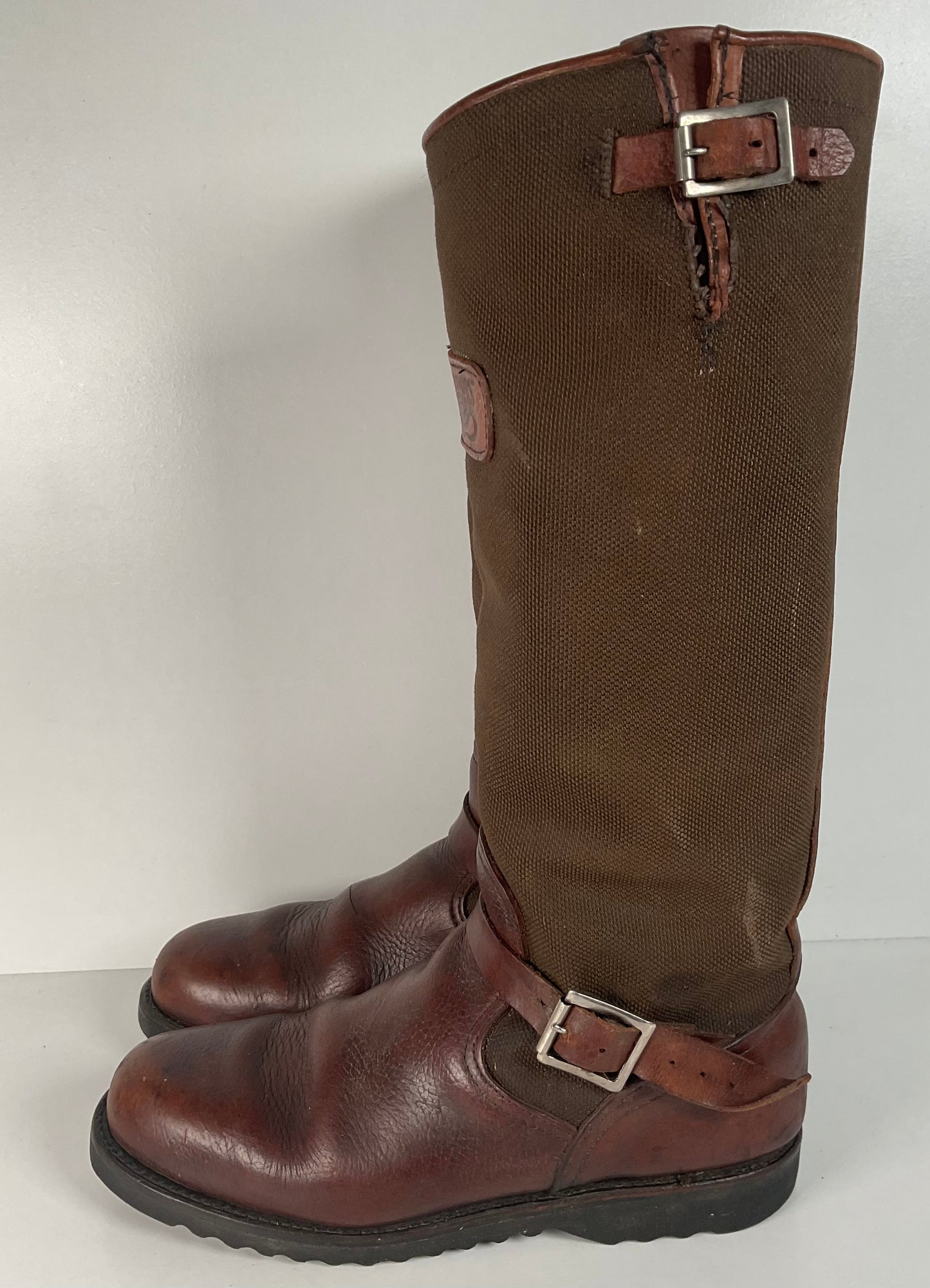 Vintage Herman Survivors Thick Hide Snake Proof Boots 12 D USA Made Distressed