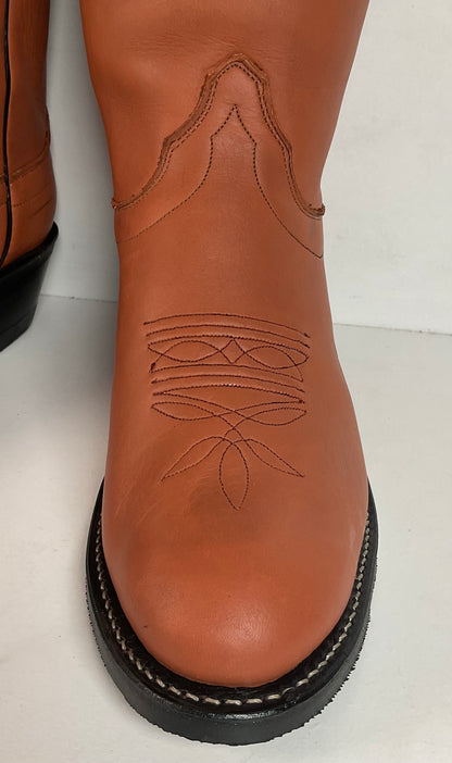 Olathe Brown Mule Cowboy Boots 9.5 D USA Made