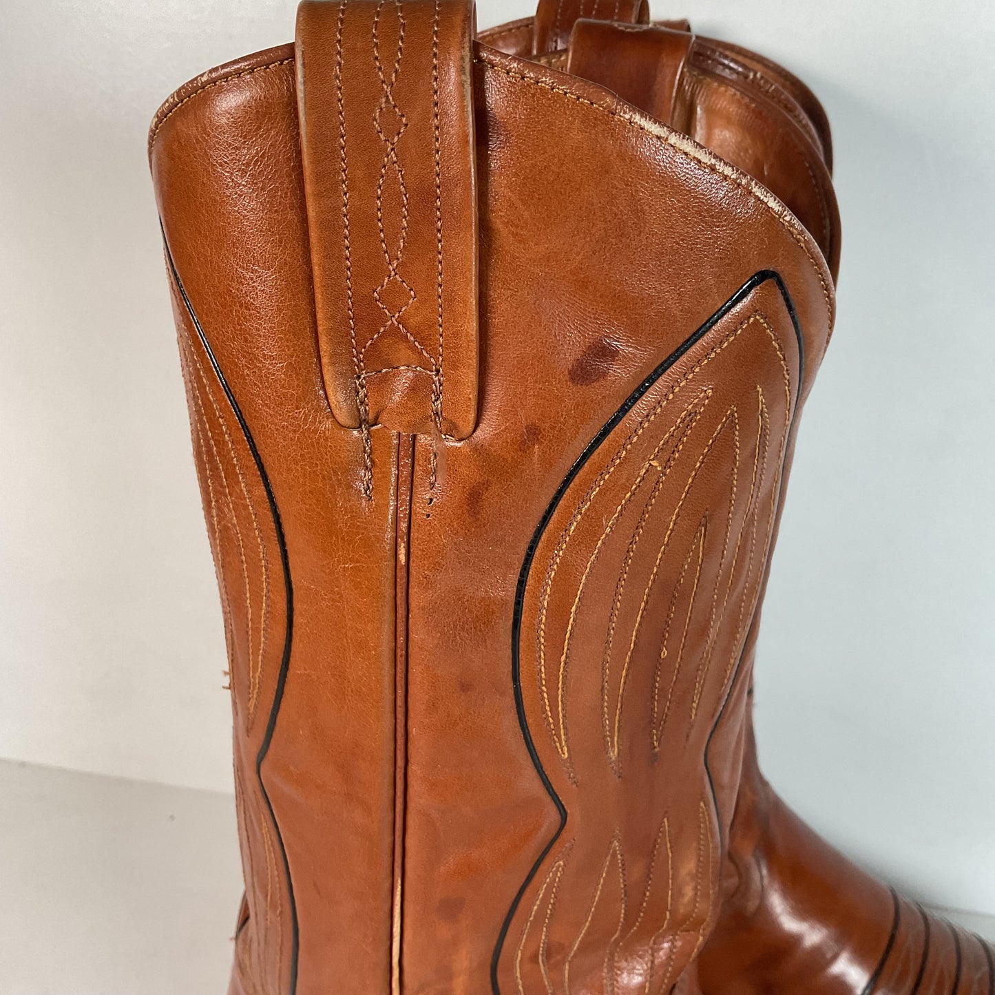 Vintage Dan Post Line Dancing Cowboy Boots 12 B Made in Spain
