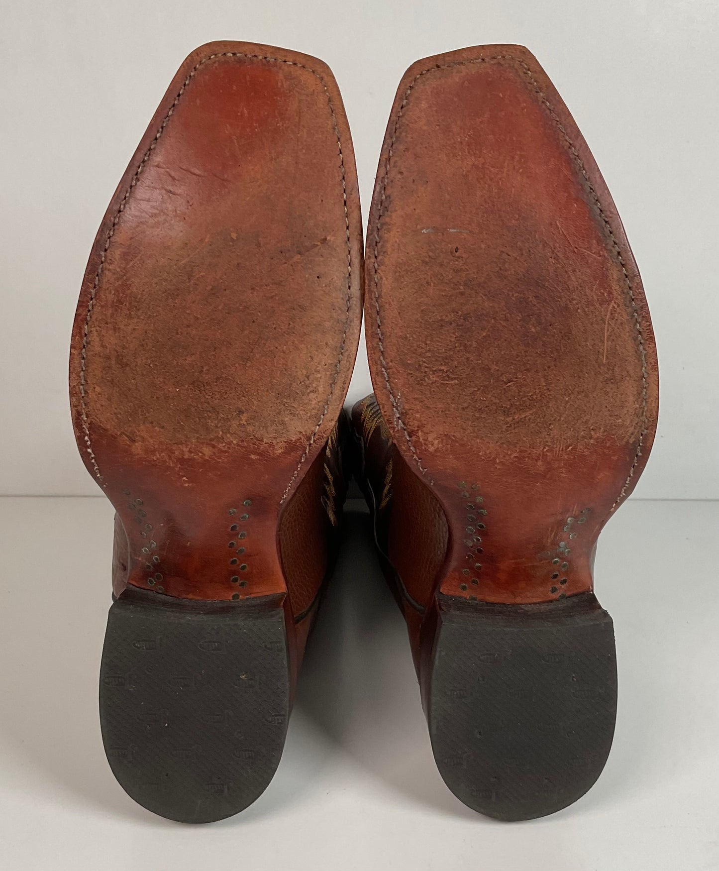 Justin Exotic Pin Quill Ostrich Cowboy Boots 9 D Cutter Toe USA Made