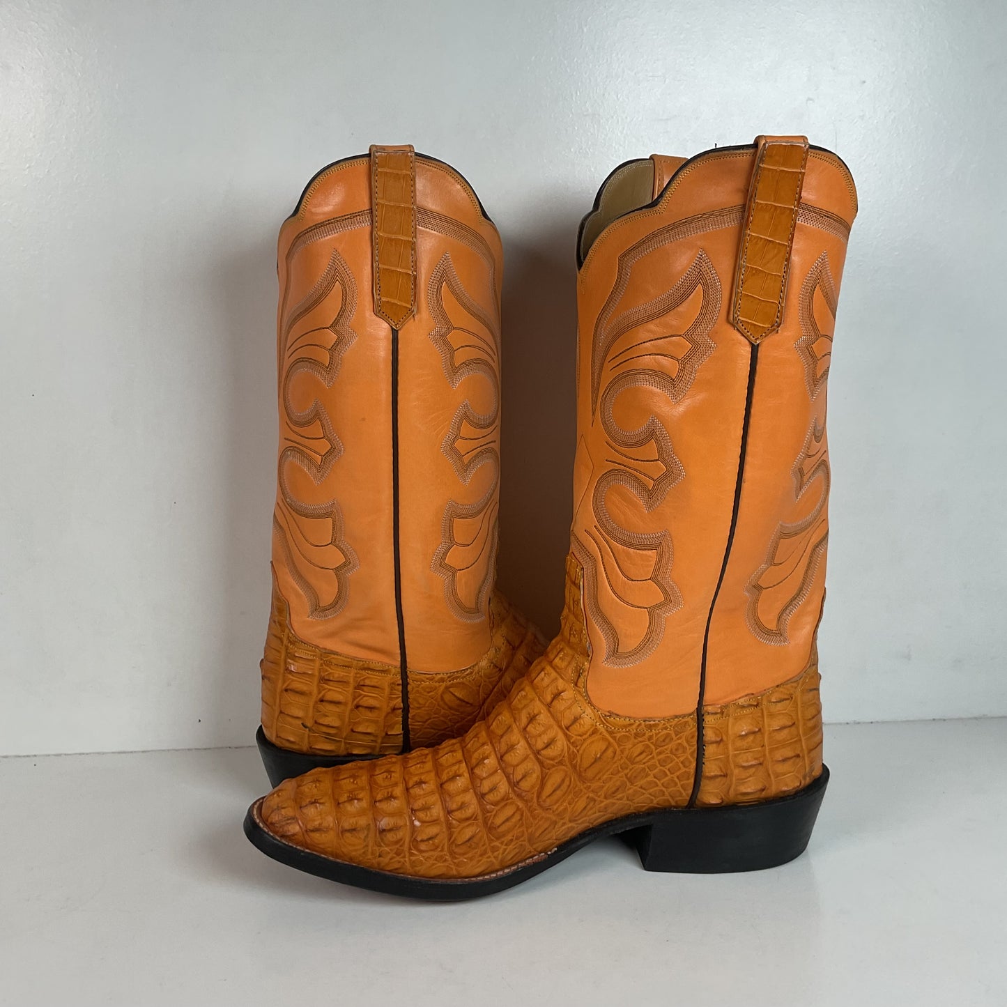 Rios Of Mercedes Hornback Caiman Cowboy Boots 10 C  Butterscotch Exotic