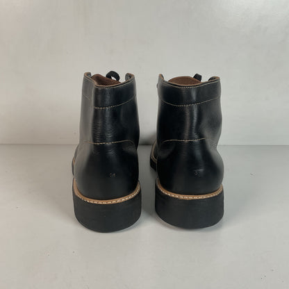 Vintage Men’s Black Leather Ankle Boots Size 9 Plain Toe 1960s