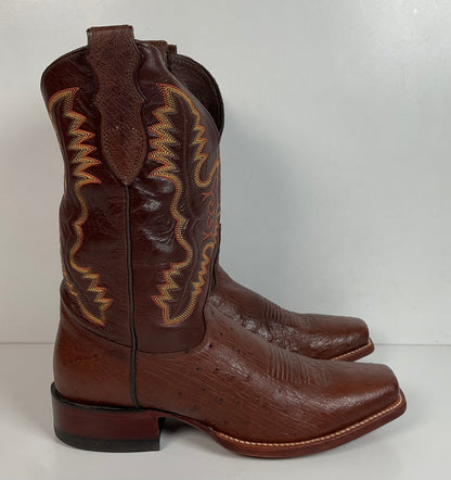 Justin Exotic Pin Quill Ostrich Cowboy Boots 9 D Cutter Toe USA Made