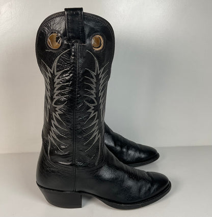 Vintage Nocona Caribou Buckaroo Cowboy Boots | Exotic | Black | Men’s 9.5 D