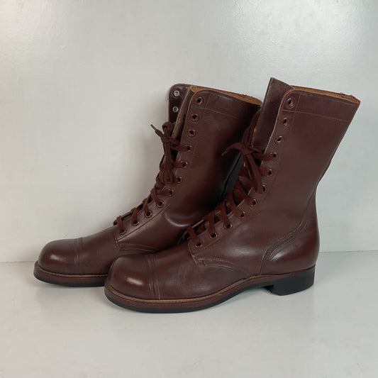 Vintage Vietnam War Brown Jump Boots 11 N (Narrow) Cap Toe Paratrooper