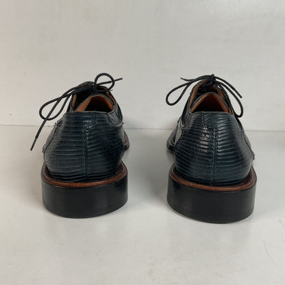 Mezlan Platinum Lizard Derby Loafers 9 M Dark Blue
