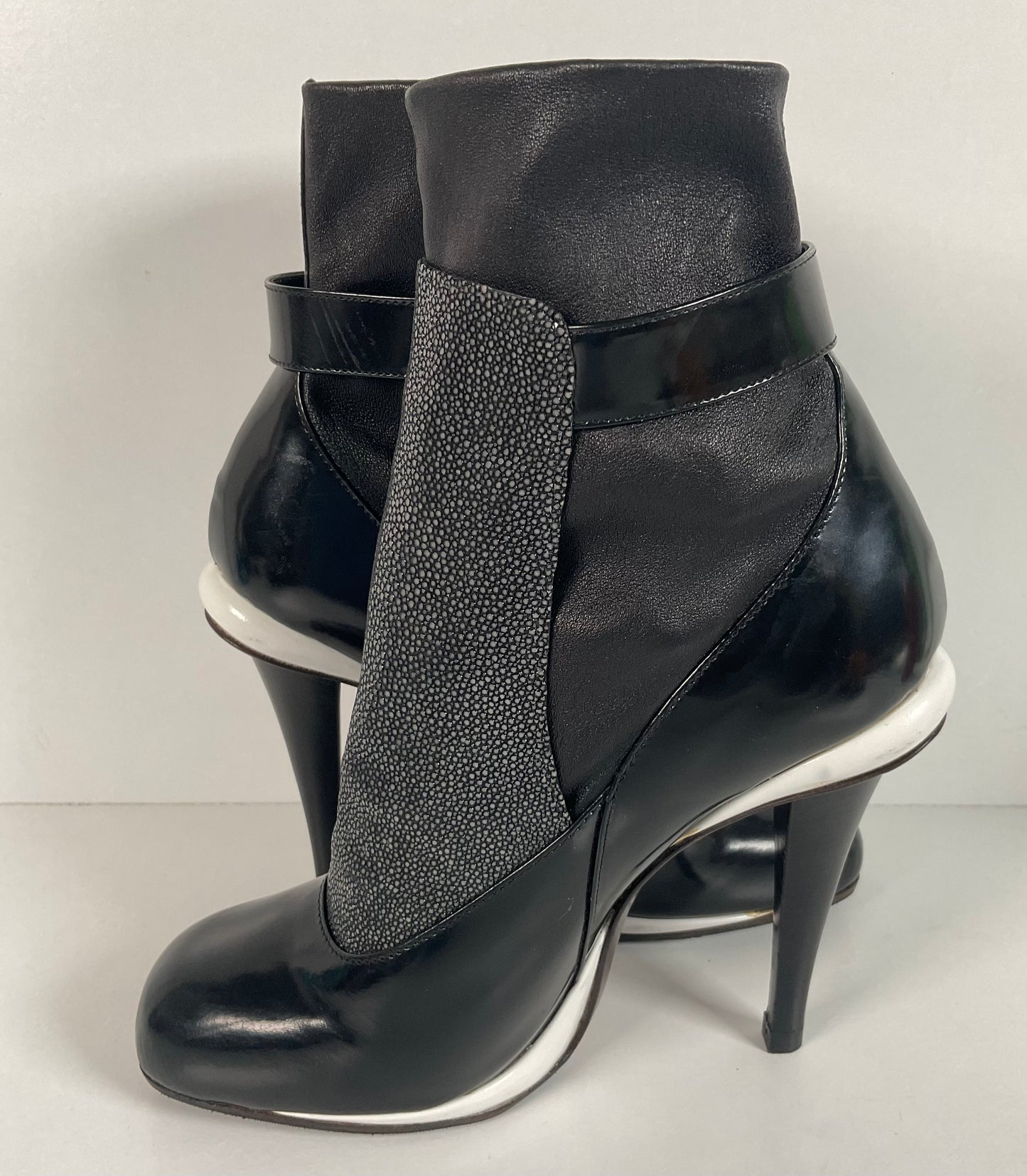 Fendi Victorian Sock Booties 36.5 EU | 6.5 US Faux Stingray Recrafted