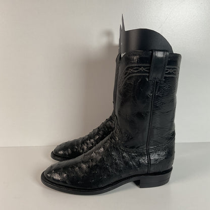 Justin Full Ostrich Quill Roper Boots | Exotic | USA Made | Men’s 8.5 D
