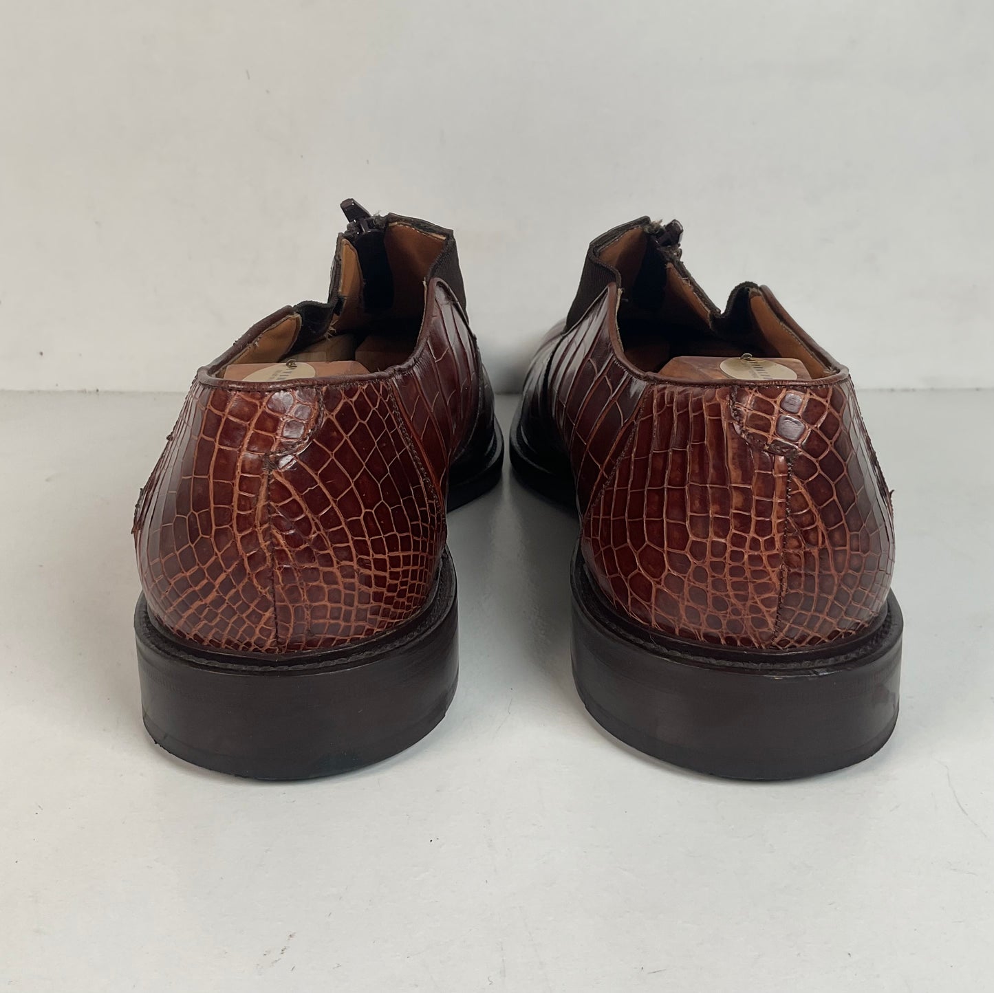 Avventura Exotic Caiman Crocodile Loafers 14 M Zipper