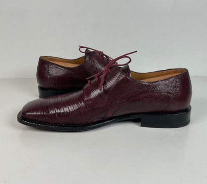 David Eden Teju Lizard Derby Shoes | Wine Red | Men’s 10.5