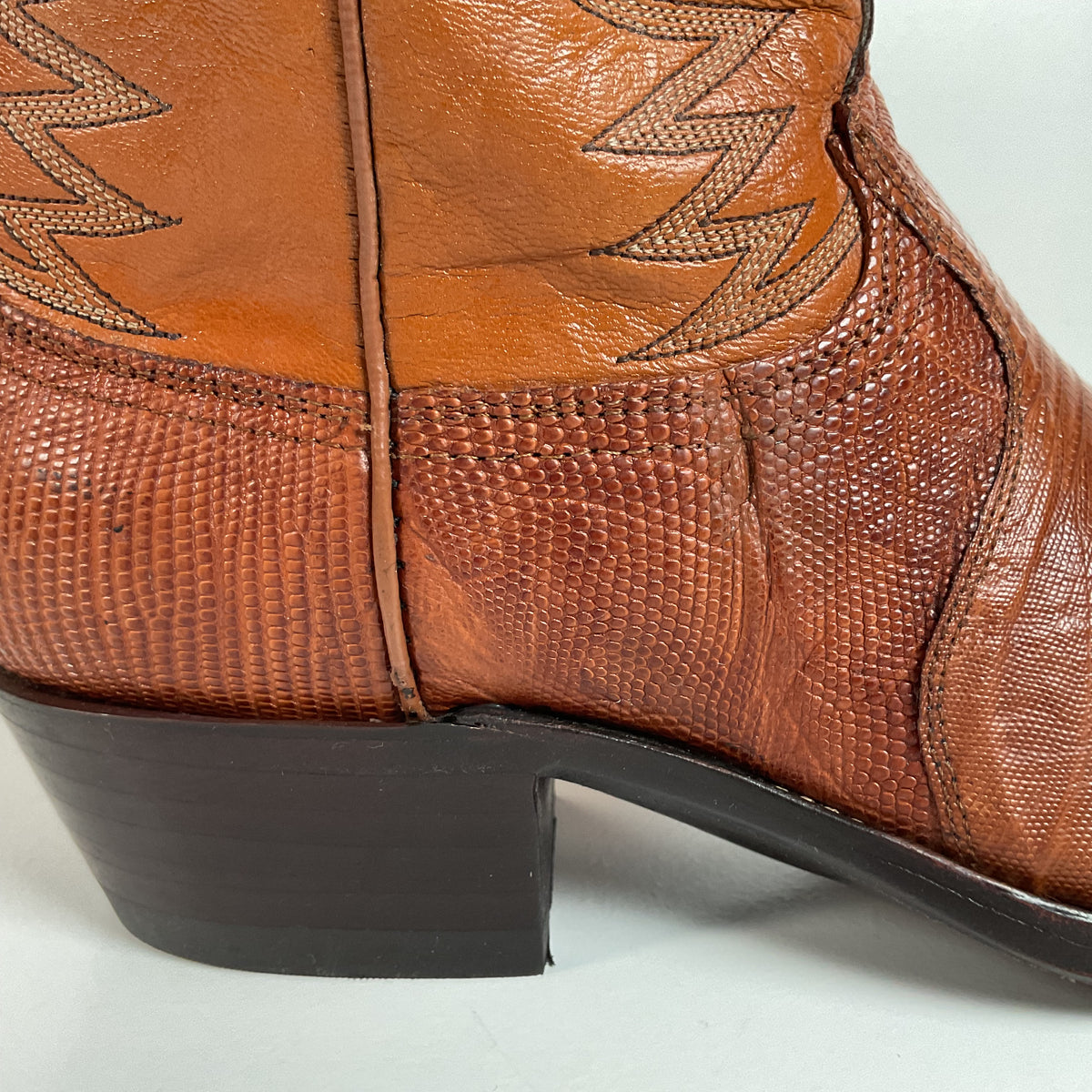 Vintage Dan Post Teju Lizard Cowboy Boots | Peanut Brittle | Men’s 10 D