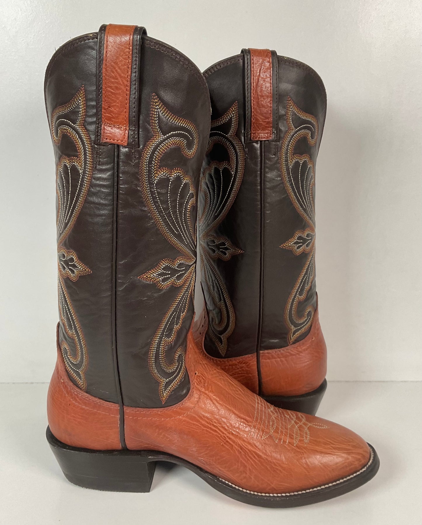 Hondo Spanish Shoulder Leather Cowboy Boots 9.5 D Style 9604