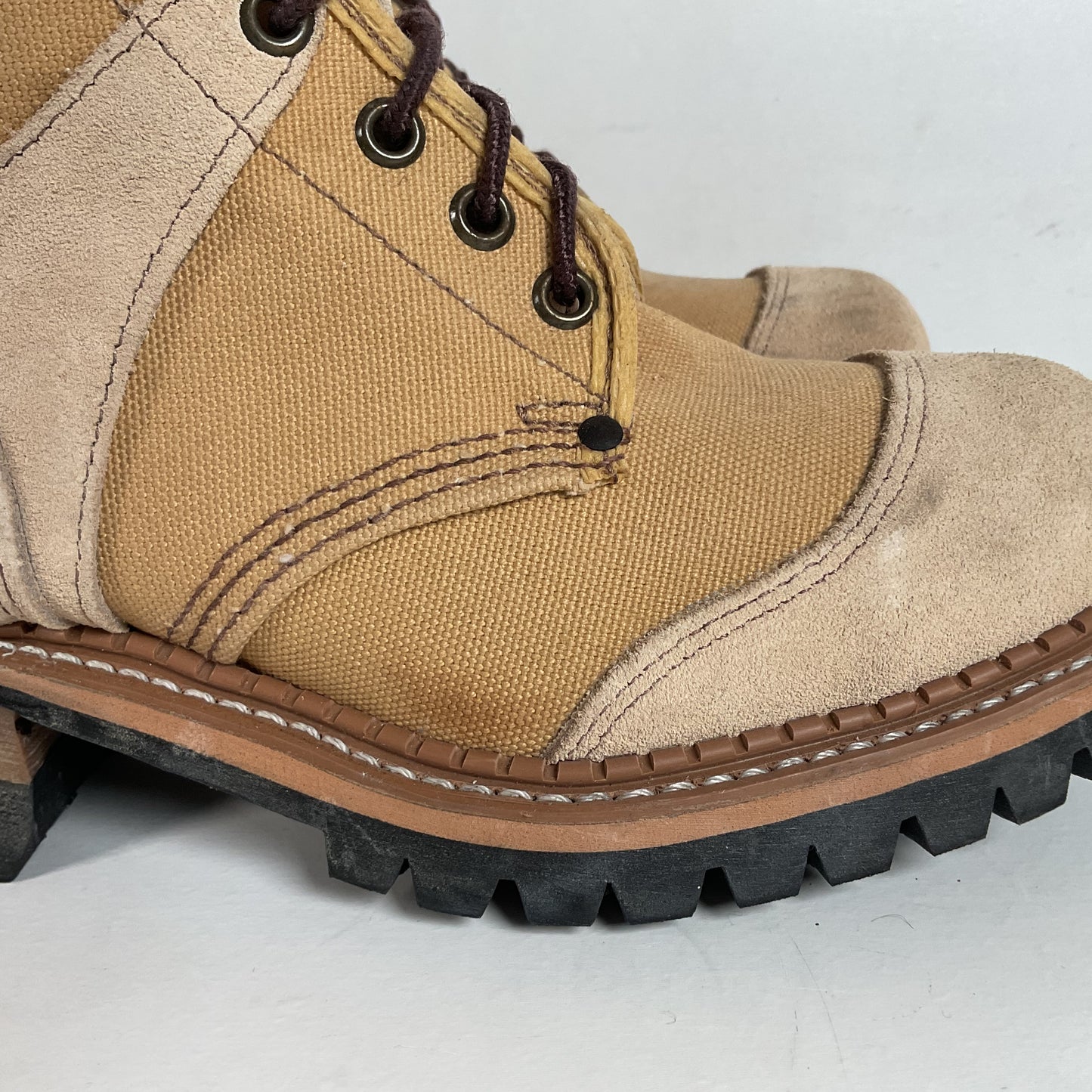 Vintage Georgia Safety Toe Combat Boots | Desert Suede | 5.5 E |Women’s 7