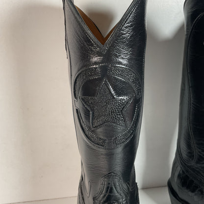 Custom Made Ostrich Leg Cowboy Boots | Lone Star Inlay | Exotic | Men’s 10.5