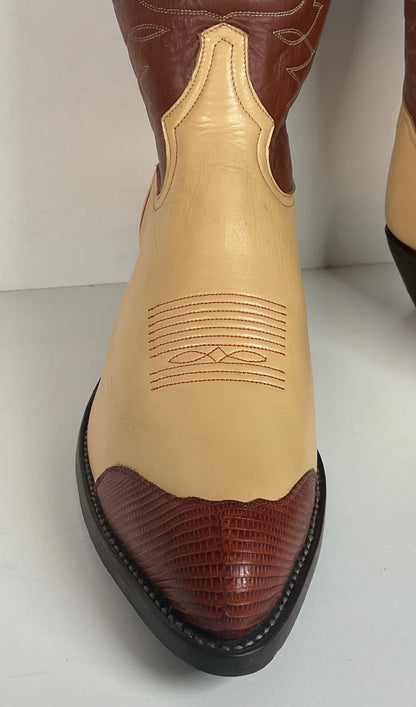Tony Lama Urban Cowboy Boots | Lizard Wingtip | USA Made | Men’s 11 D